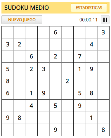 Jugar Sudoku medio